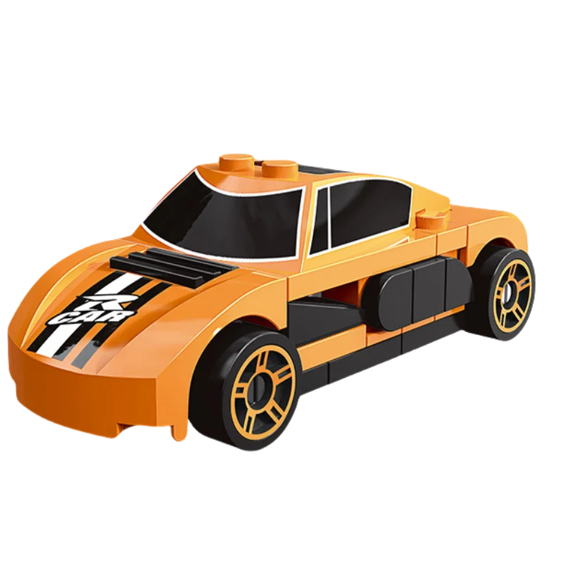 Doe-het-zelf raceauto bus bouwvoertuig ambulance terugtrekmodel bouwstenen speelgoed voor kinderen jongens compatibel met Lego