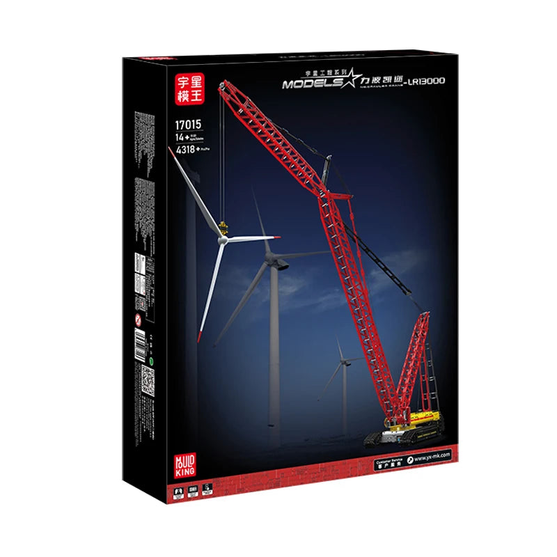 MOULD KING 17015 Technical Car Toys APP&RC Motorized Crawler Crane MOC Liebherr LR13000 Truck Building Blocks Bricks Kids Gifts