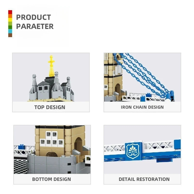 970PCS London UK Twin Towers Bridge Building Blocks Model Assembly Toy Gift for Adults Kids Birthday Wange Bricks