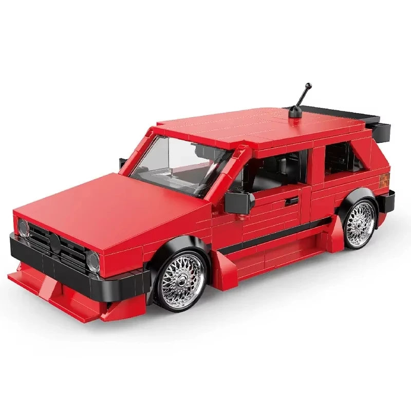 REATIVE Red Golf MK2 Car Building Blocks MOC Speed Vehicle Model Bricks High Tech Ideas Toy Kit Collection DIY Gift Kids Aldults - CADA BRICKS®