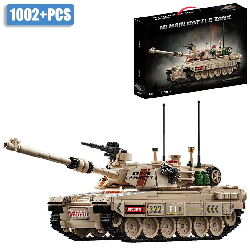 Military WW2 MOC Leopard 2A7 Army Main Battle Tank Soldiers Building Blocks Bricks M1 T90M Tank Set For Children Boys Gifts - CADA BRICKS®