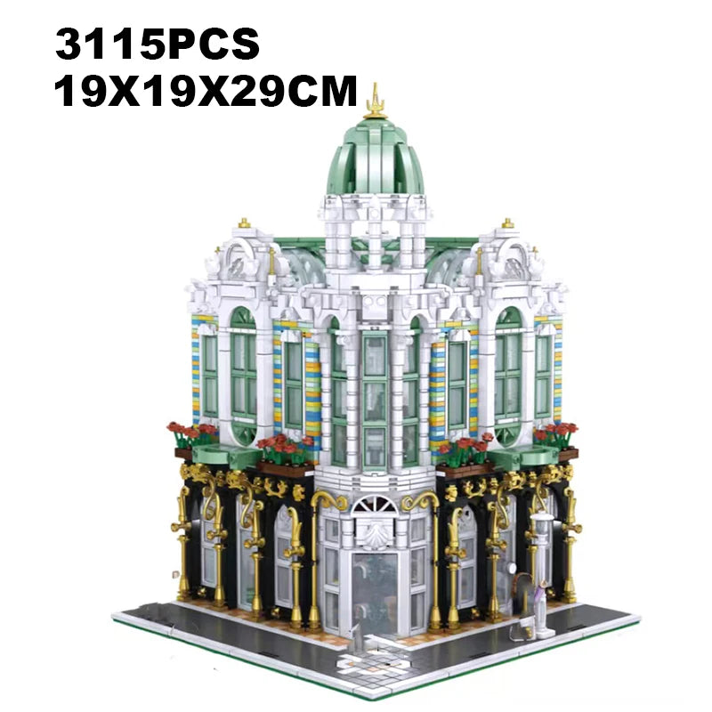 Creative Cuba Hotel stadsstraatzicht architectuur bouwstenen edelsteenwinkel fietsenwinkel micro steentjes model speelgoed cadeau kinderen volwassenen