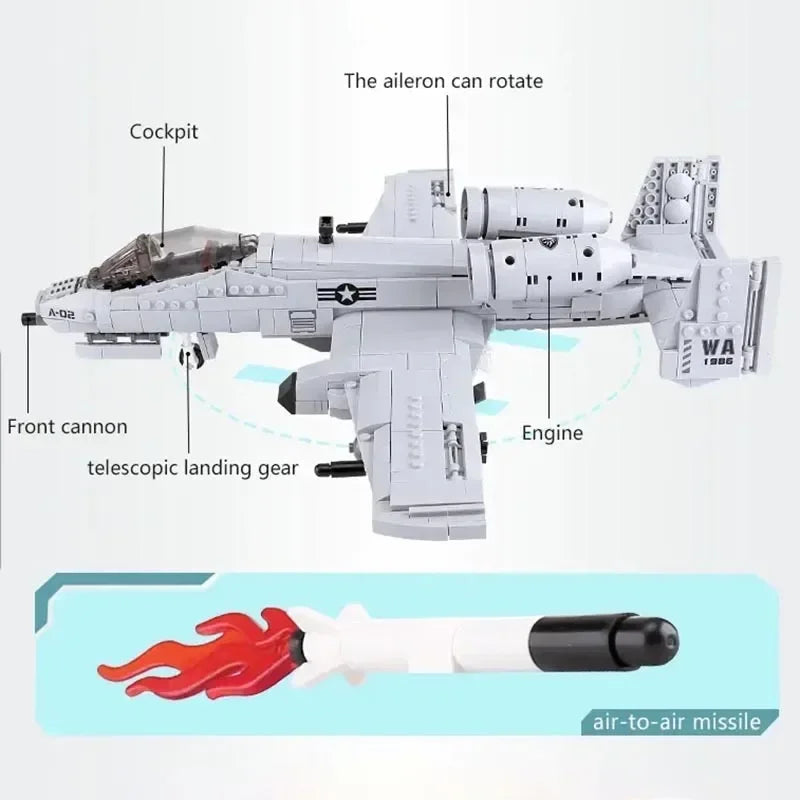 Hoogwaardige Militaire De A10 F35 Jachtvliegtuig Bouwstenen Doe-Het-Zelf WO2 Vliegtuig Bakstenen Speelgoed Cadeaus Voor Kinderen