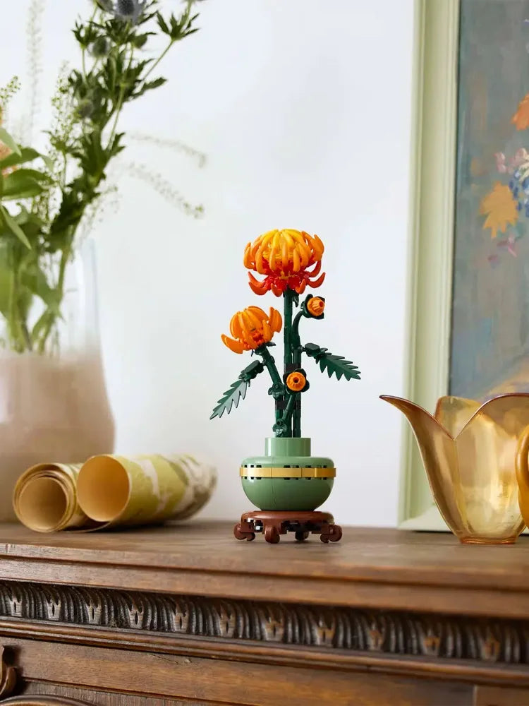 LEGO 10368 Icons Krysantemum Blomsterdekor, Kreativt Byggesett for Voksne, Blomsterutstilling fra Den Botaniske Samlingen