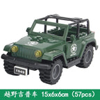 2024 Military Armoured Off-Road Vehicle Humvee Jeep H1 2 Modes Army Car Building Blocks Bricks WW2 Model Moc Toys Boys Kids Gift