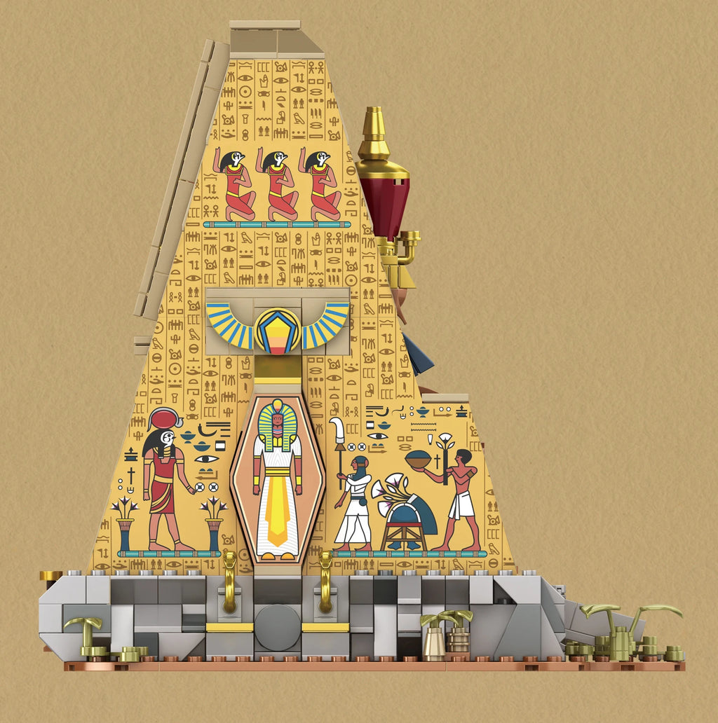 MOC Ancient Egyptian Pharaonic Pyramid Temple Building Blocks Architectural Building Toy Statues Hieroglyphics for Gift 2666PC
