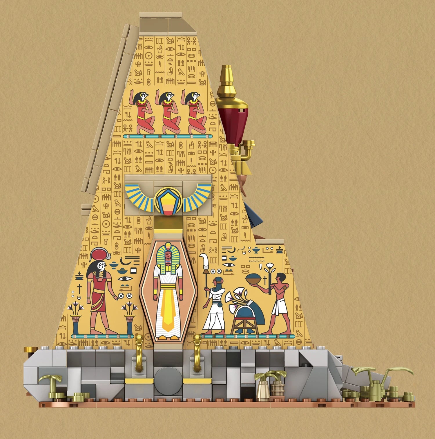 MOC Ancient Egyptian Pharaonic Pyramid Temple Building Blocks Architectural Building Toy Statues Hieroglyphics for Gift 2666PC