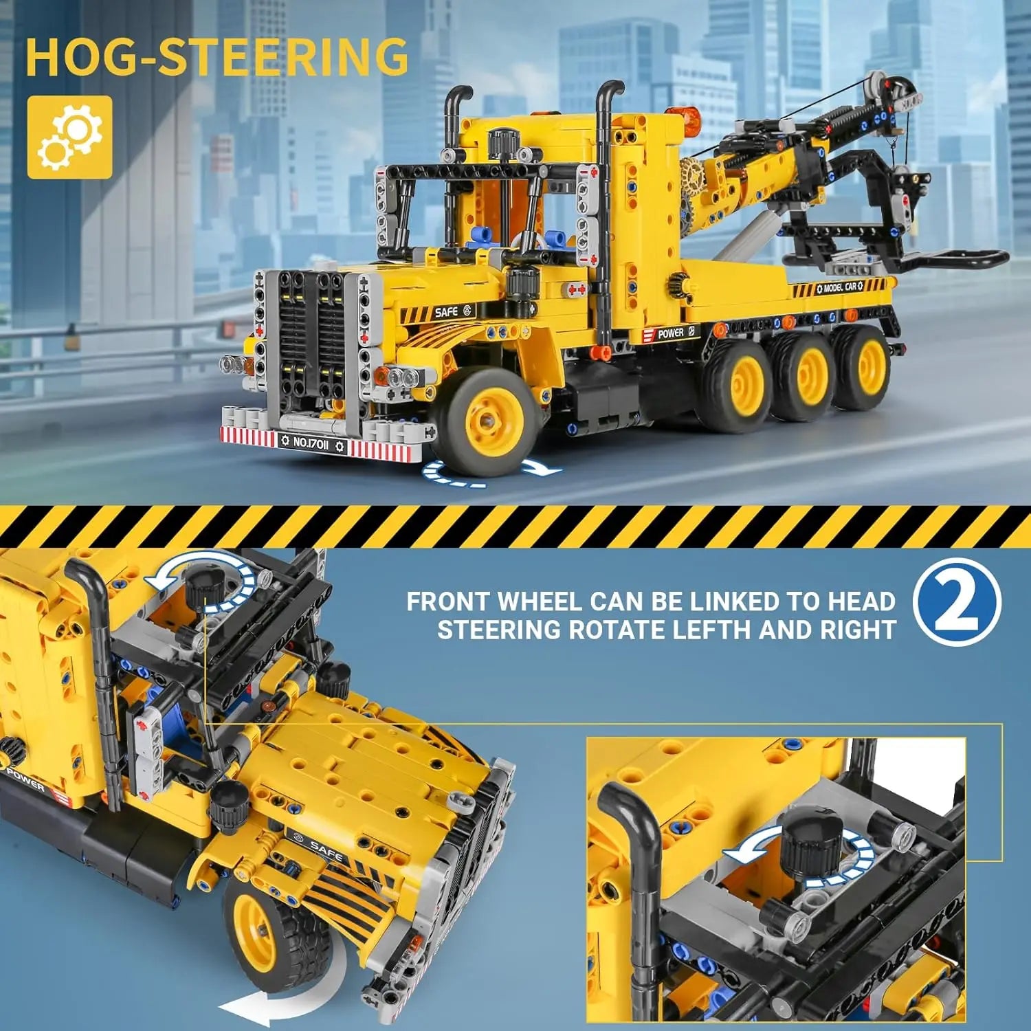 MOULD KING 17011 Technisch MOC-43434 Bergingswagen Bouwstenen Stad Engineering Trailer Kraanauto Speelgoed Kerstcadeaus