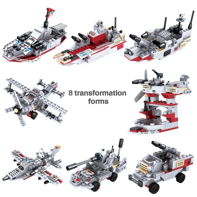 Building Blocks Navy Navy War Chariot Ship Army Boat Plane Model Warships Building Blocks C ...