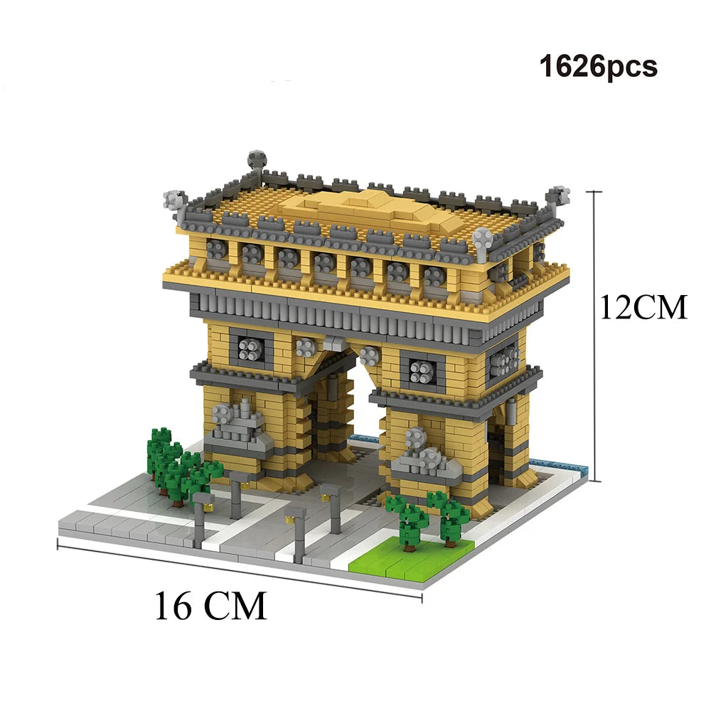 KNEW BUILT The Leaning Tower of Pisa Euro Constrution Micro Mini Building Blocks for Adult Child Toys Set Roma Colosseum Bricks