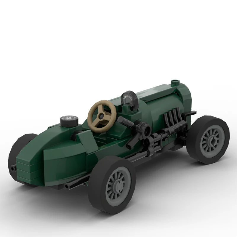 City Service Car Model MOC Building Bricks Vintage British Racecar Modular Technology Gifts Holiday Assemble Children Toys Suit