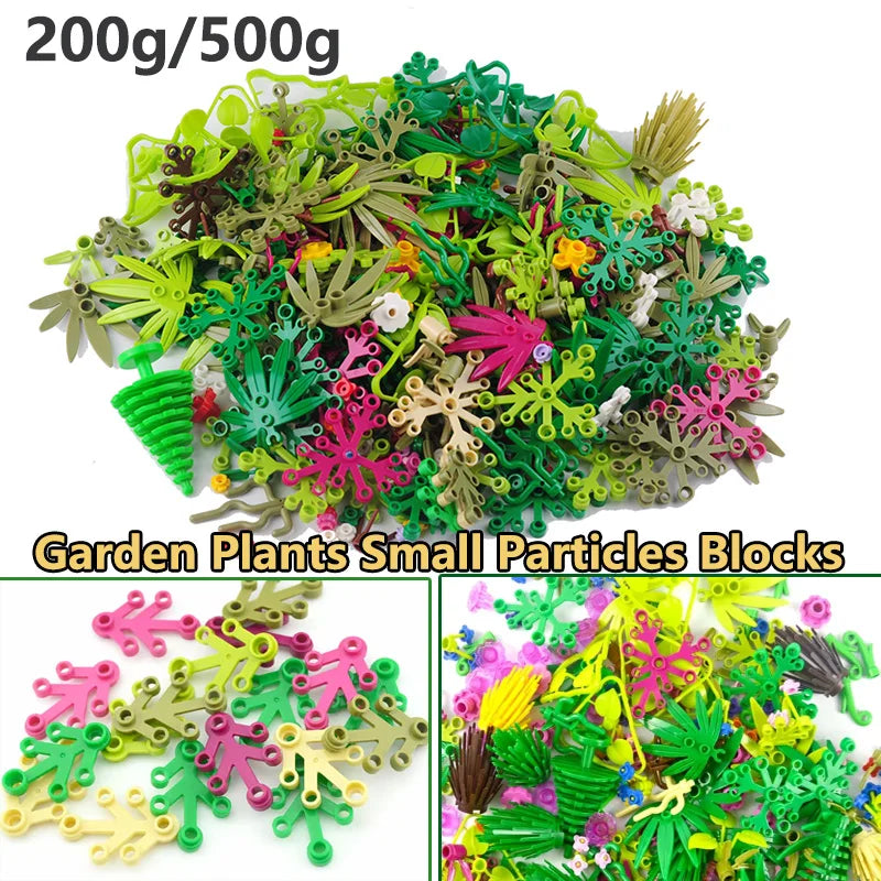 Garden Plants Jungle DIY MOC Building Block Tree/Flower/Grass Assembling Small Particles Bricks Parts Educational Toys Kids Gift
