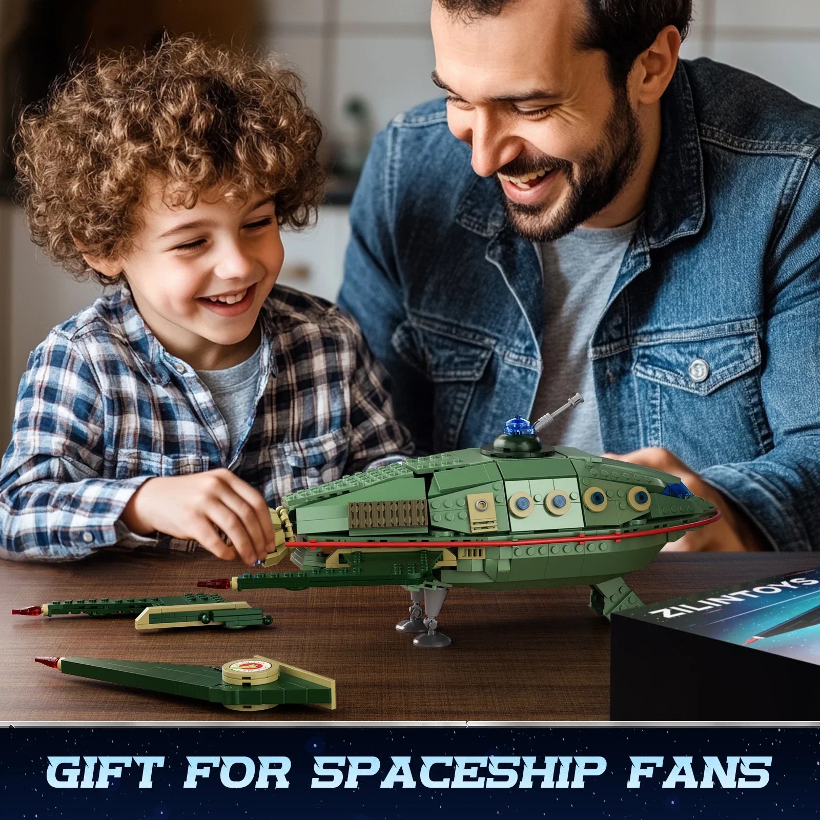 BuildMOC Flys Into Futures Planets Ship Building Block Set Express Spaceship Model Toys Children Gifts