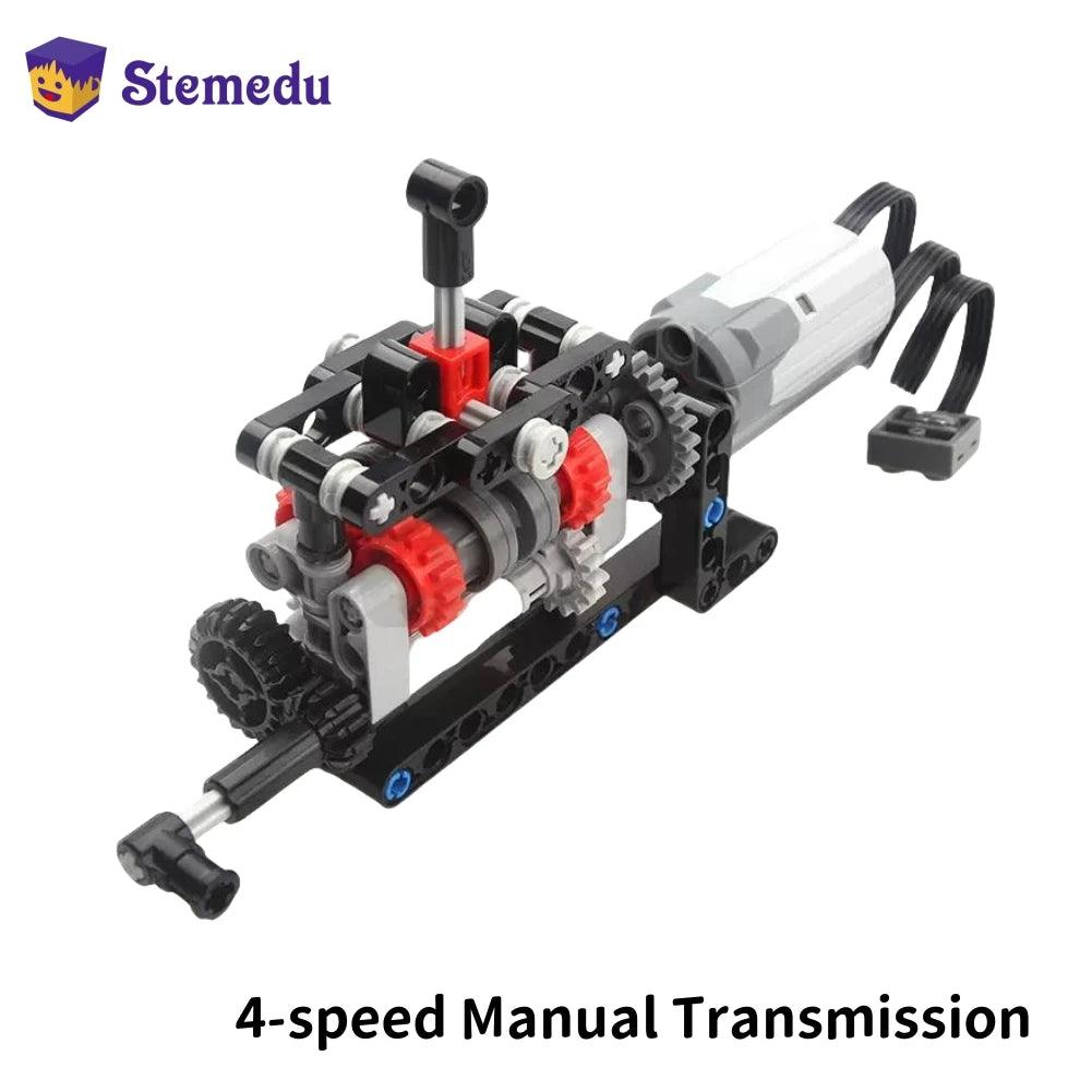 MOC High-tech 4 Speeds Gearbox Manual Transmission Kit DIY Technical Model M Motor 8883 Power Functions Building Blocks Bricks - CADA BRICKS®
