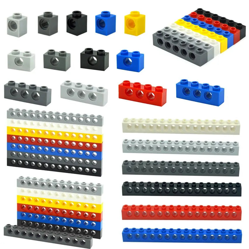 Technical Building Block MOC Combination Studded Long Beam with Hole Thick Bricks Compatible 3703 32018 3895 2730 3894 3701 3700 - CADA BRICKS®