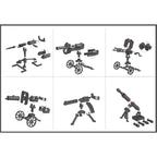 Military Weapons Guns Mortar Special Forces Police SWAT Gangster Jeeps Off-Road Armored Vehicle Model Soldier Building Block Toy