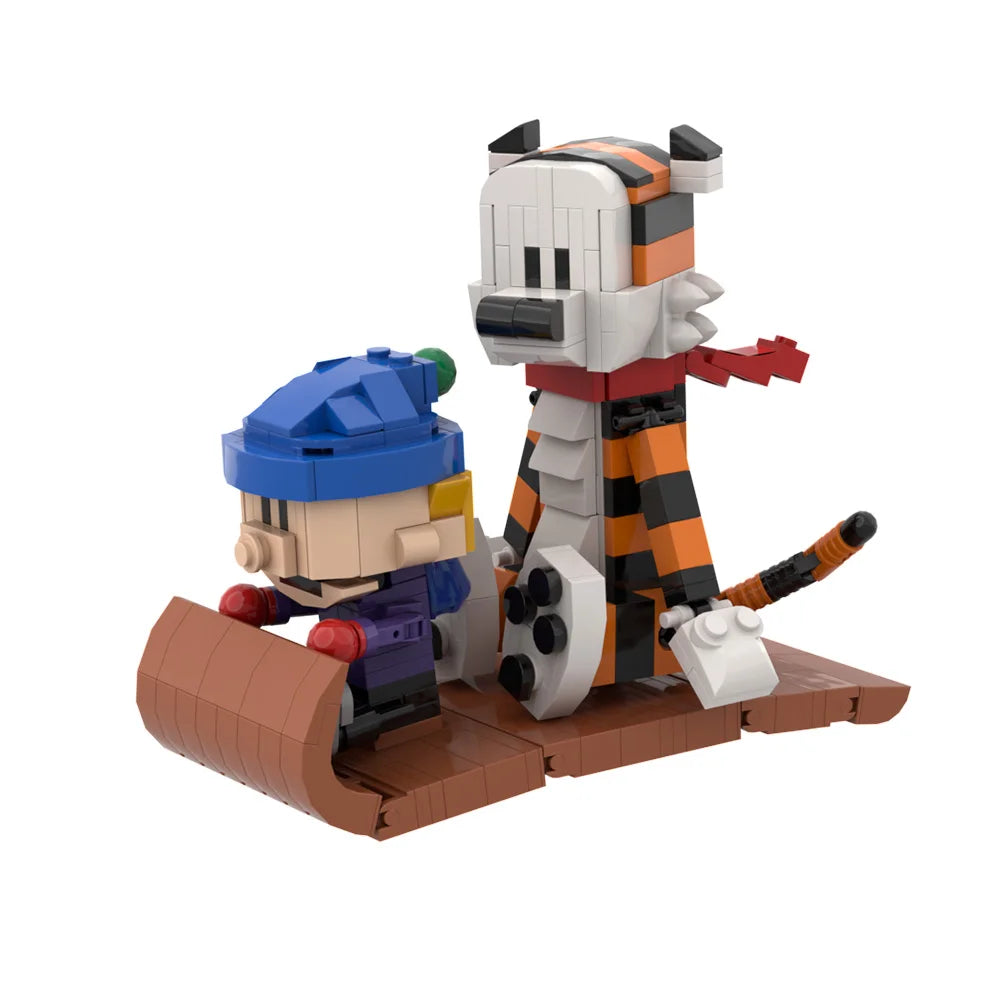 Gobricks MOC shooting Game Calvined and Hobbes Tiger Model Building Blocks Classic Anime Action Figures Bricks Toy Children Gift - CADA BRICKS®