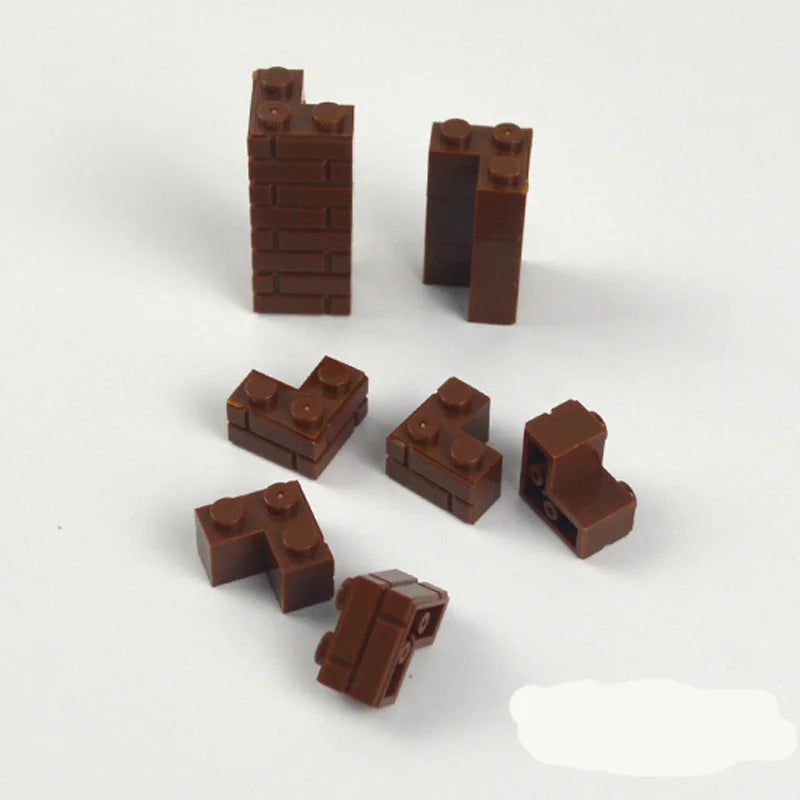 Small Particles Thick Wall Bricks 1x2 1x3 1x4 Dots Bulk Accessories Doors Windows DIY Building Blocks Educational Toy for Kids