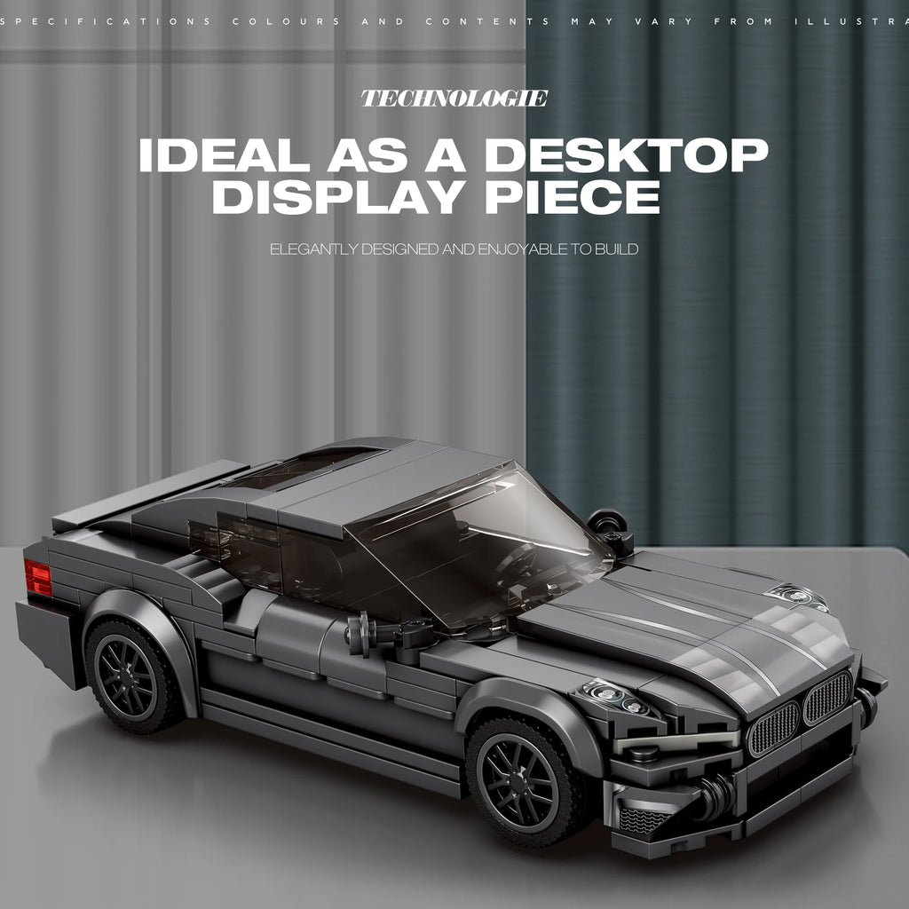 Sports Car Building Blocks Set for Adults, Racing Car Collectible Display Model Toy Kit, Creative Gift for Kid Boy Girl, 369 Pcs - CADA BRICKS®