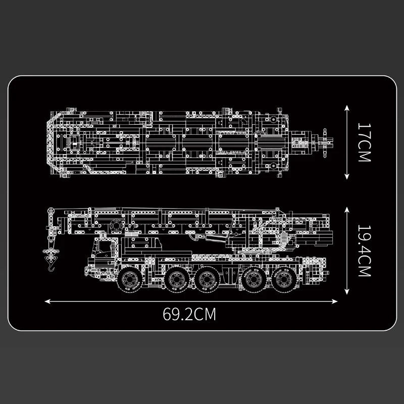 MOULD KING 17073 17074 Technical City Engineering LTM1110 Mobile Crane APP Remote Control Building Blocks Truck Toys for Adults