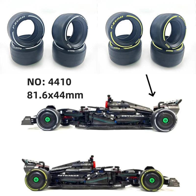 4410 Tenchnial Building Blocks F1 Car Tyre Wheels 15038 49294 Diy Accessories Compatible LEGO CADA 42171 42141 Scale 1:10 Car - CADA BRICKS®