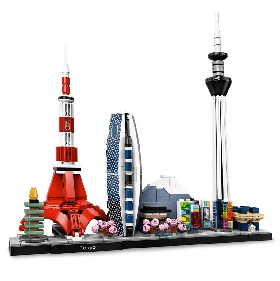 Architecture Paris Dubai London Sydney Chicago Shanghai Building Blocks Kit Bricks Classic City Model Kid Toys For Children Gift