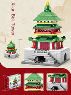 Eight Famous Buildings in Chinese Style, Yellow Crane Tower, Street View Assembly, Block Model Toys