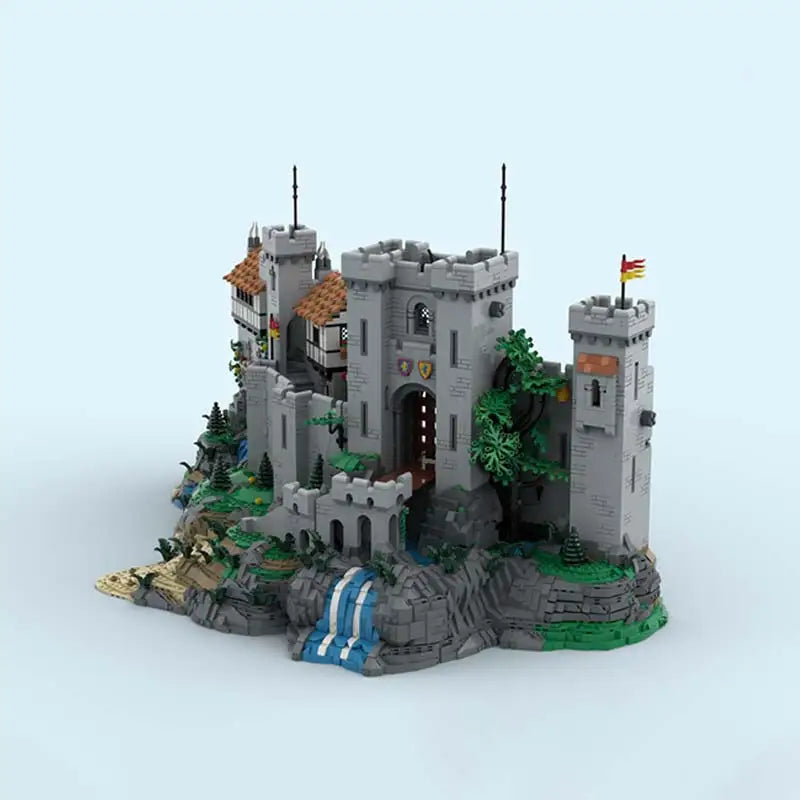 MOC Classic Medieval Castle Architecture Fortress Street View Building Block Model Assembly Originality Bricks Puzzle Toys Gifts