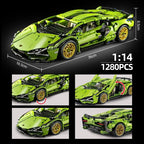 Technical Super Speed Green Lamborghinis Sports Car Model Building Blocks Assemble Famous Vehicle Bricks Kid Toys for Adult Gift
