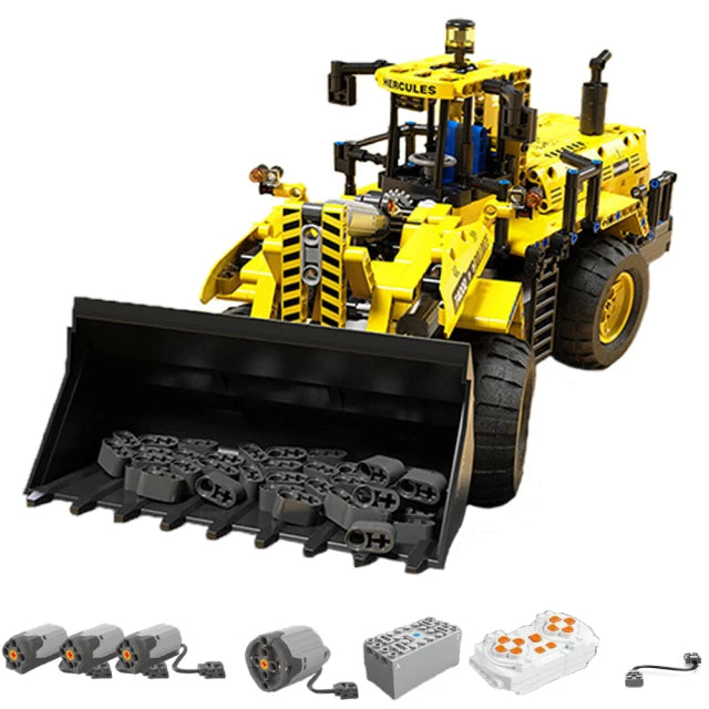 MOC 2.4G Remote Control Excavator Crane Loader Trucks Building Blocks Engineering Car Bricks Technical Model Toys For Kid Gift