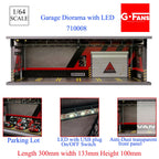 GFans NEW Model 1:64 Scale Diorama Car Garage Model With LED Lights Parking Lots City DIY Model Sets Collection Display Gifts