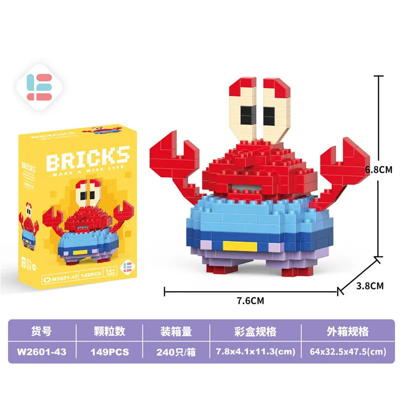 Disney Small Granular Building Model Toy Cartoon Character Stitch, SpongeBob Mini Block Toy Christmas Gift for Children - CADA BRICKS®