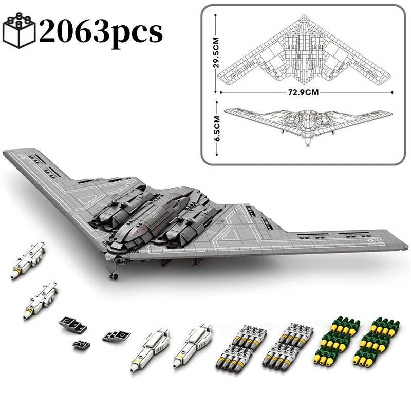 Blocchi da Costruzione Militare Tecnico USA B2 Ghost Stealth Ghost Bombardiere Caccia Modello Missile Speciale Seconda Guerra Mondiale WW2 Mattoncini Giocattoli per Bambini