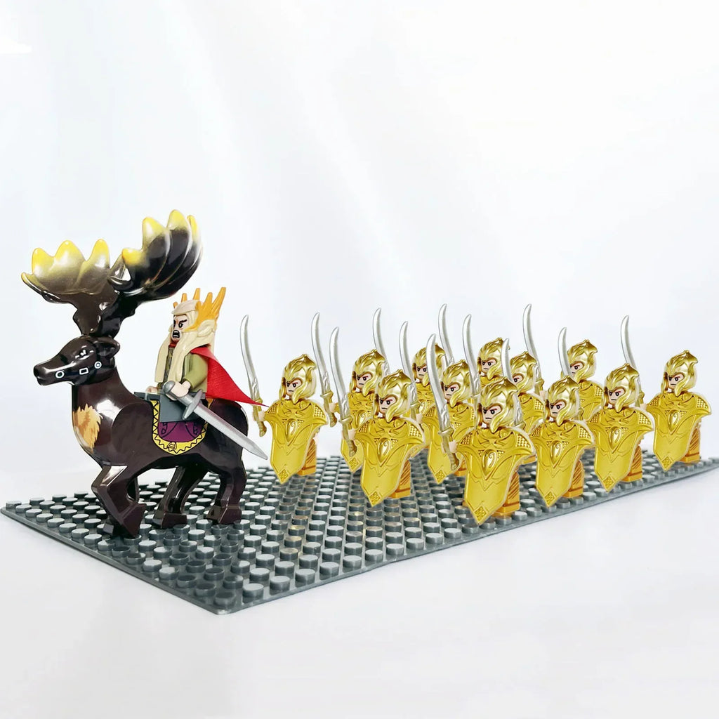 13pcs Castle Knight Rohan Azog Orcs Half-Beast Human Army Elf Guards Roman Solider Minifig Building Block Toys for Kids