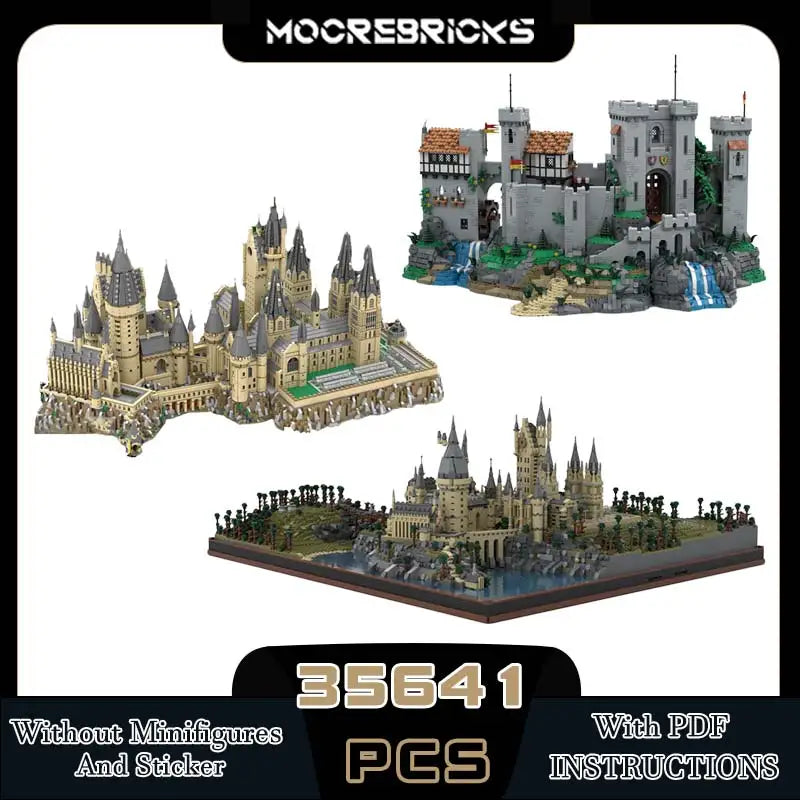 MOC Classic Medieval Castle Architecture Fortress Street View Building Block Model Assembly Originality Bricks Puzzle Toys Gifts