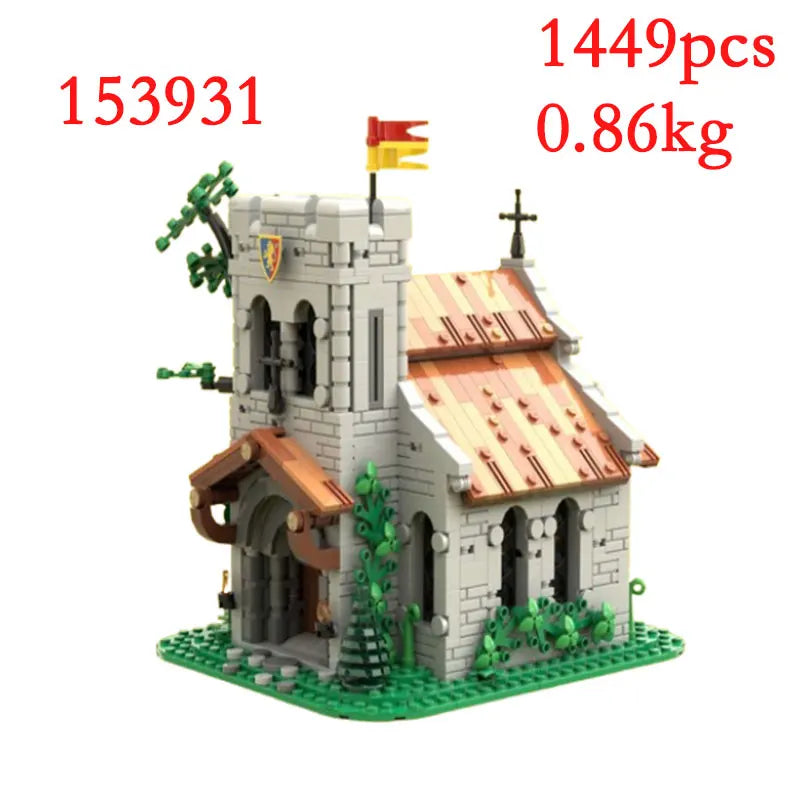 Spot MOC-134494 128617 137009 139581 etc. Medieval building houses Small particle assembly building blocks educational toy model