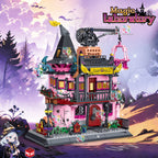 Mini Bricks Friends Haunted House City Halloween Villa Magic Labs MOC Openable Architecture Building Blocks Toys for Kids Gifts