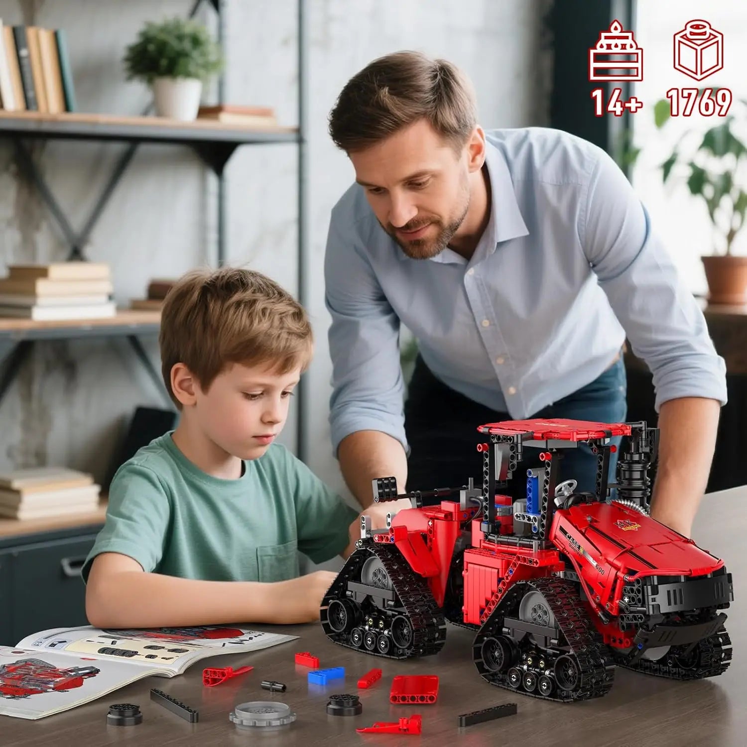 MOULD KING 18020 Technical Crawler Tractor Model Remote Control All Terrain Plowing Truck Building Blocks Toys for Children