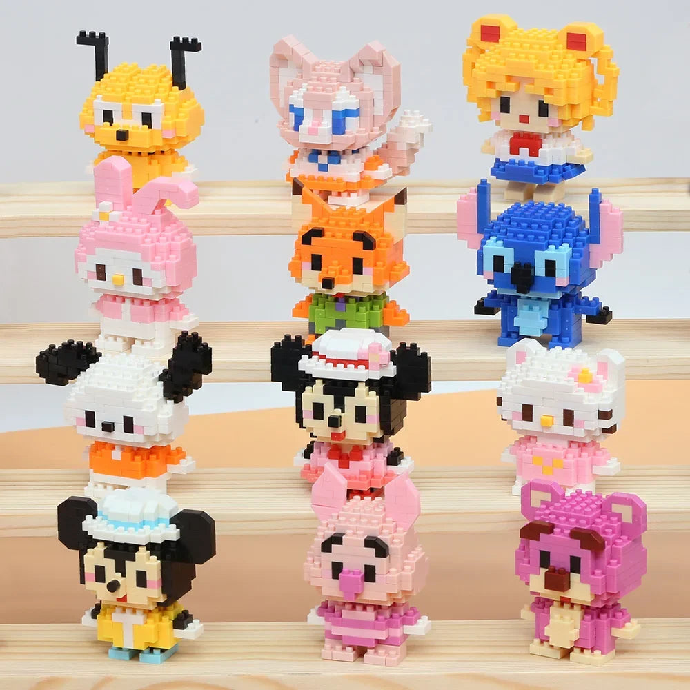 Disney Stitch Mickey Anime Anime Blocks Kuromi My Melody Diseney Cinnamoroll Mouse Building Blocks Doll Toy Kids Birthday Gift - CADA BRICKS®