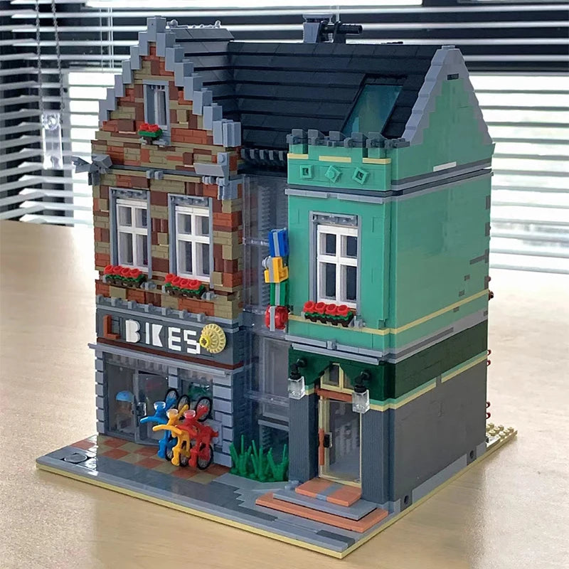 Creative Cuba Hotel stadsstraatzicht architectuur bouwstenen edelsteenwinkel fietsenwinkel micro steentjes model speelgoed cadeau kinderen volwassenen