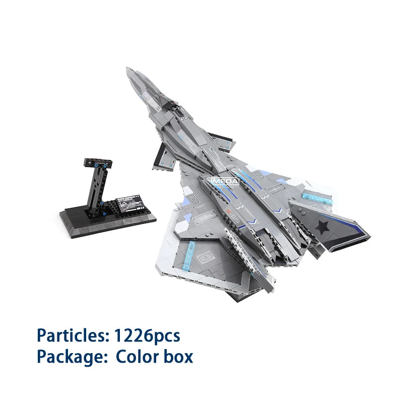 1226 Pcs F-22S Fighter Jet Building Block Set DIY Aircraft Bricks Toys Self-assemble Military Plane Model for Kids Gift ﻿