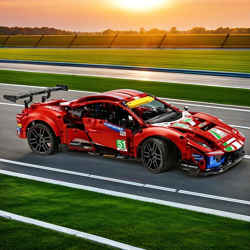 Technical 1684PCS 488GTE Race Car 42125 Serie Mechanical Group Performance Sport Car Diy Display Model Car Collection Decor Gift