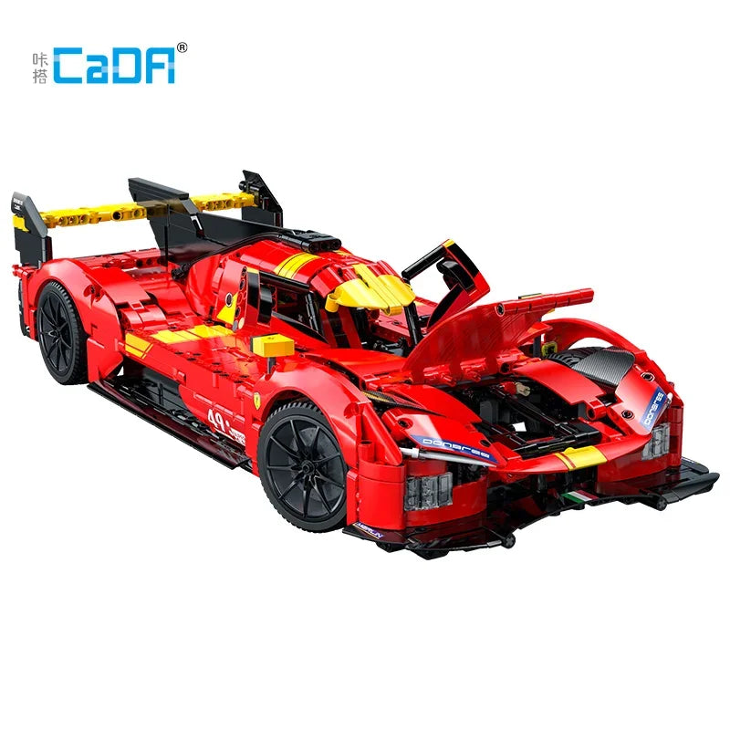 1518Pcs 1:10 Cada MOC City Remote Control Flame Racing Car Model Building Blocks RC V6 Sports Vehicle Bricks Toys Festival Gifts - CADA BRICKS®