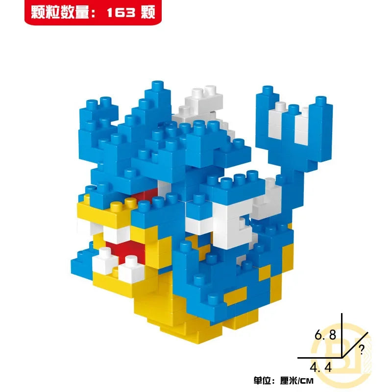 DIY Pokemon Blocks Small Cartoon Mini Building Block Pikachu Charizard Eevee Mewtwo Anime Assemble Action Model Dolls Toys