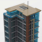 MOC Modular Apartment Building Blocks City Center Skyscraper Model Bricks Desktop Decorative Toy Children's Collectible Gift