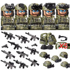 Military Army Figures Building Blocks SWAT Ghost Commando Special Forces Soldier Weapons Gun Hat Shield Belt AK Mini Bricks Toy - CADA BRICKS®