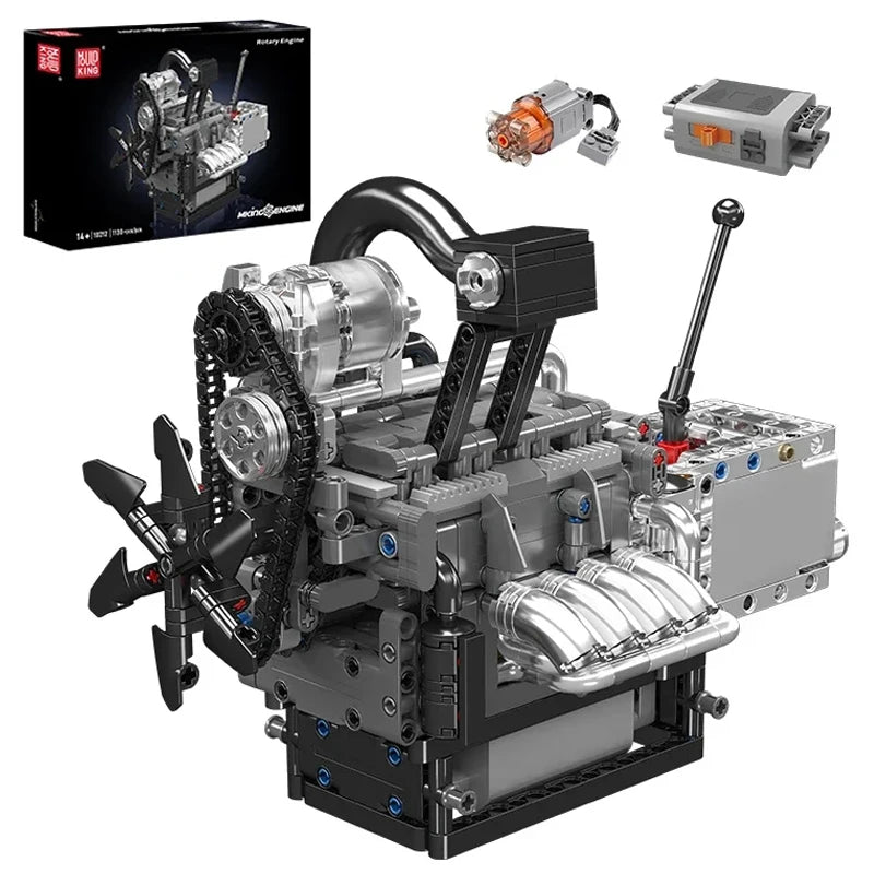 Mould King MOC Technical Car Engine Toys The Motorized Rotary Piston Engine Building Block Brick Set Kids Christmas Gift 10212