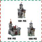 MOC Kasteelburcht Bouwstenen Modulaire Middeleeuwse Vestingtoren Compatibele Steentjes Creatief Doe-Het-Zelf Kasteel Speelgoed Cadeau voor Jongens Kinderen