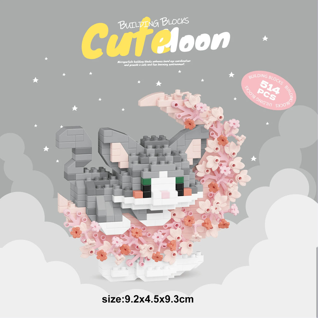 Mini Dog Cat panda raccoon Cute Pet Small Building Block Model Series Ornaments Children's Toy Christmas Birthday Gifts for Kids - CADA BRICKS®