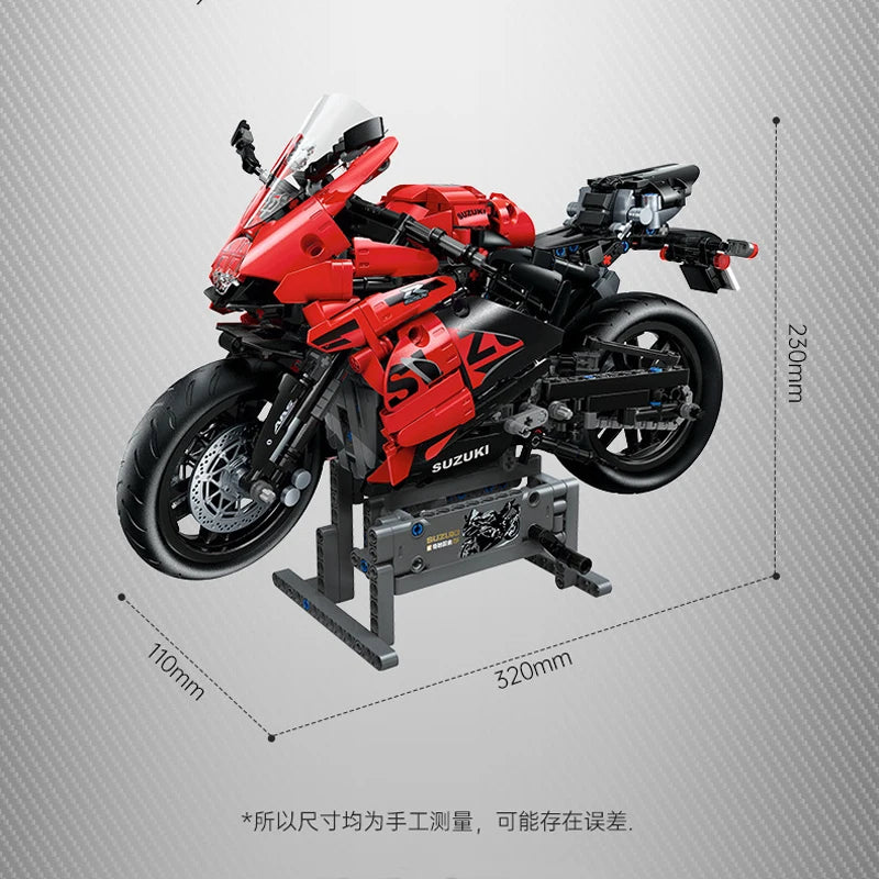 W MAGAZYNIE K31002 MOC Techniczny motocykl GSX-R1000R w skali 1:6 Klocki konstrukcyjne Klocki do składania zabawek dla chłopców Zestaw prezentowy na Boże Narodzenie